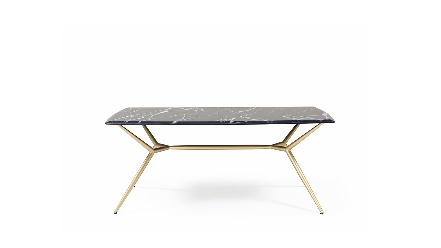 Diana. Une table design avec des pieds en métal doré et une silhouette élégante. Style unique et intemporel, elle est à la fois robuste et ergonomique.Balmaison