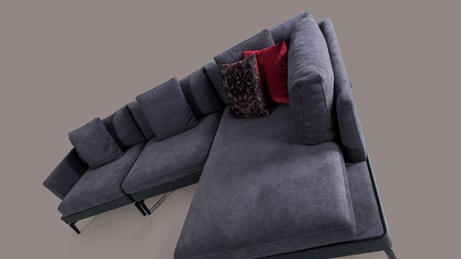 Titan canapé d'angle gris foncé en tissu