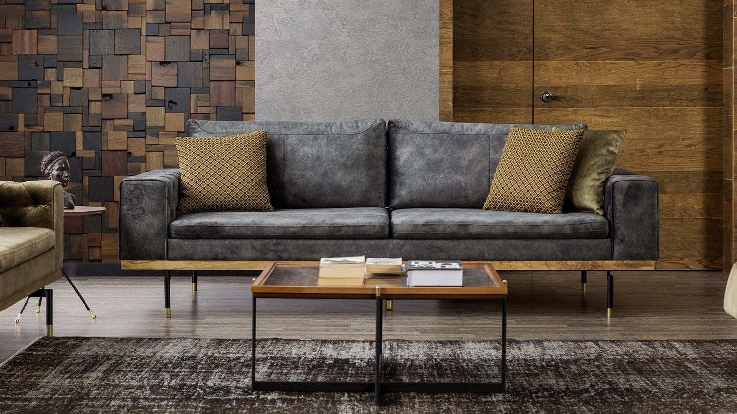 Agathe Canapé 3 Places Gris Anthracite