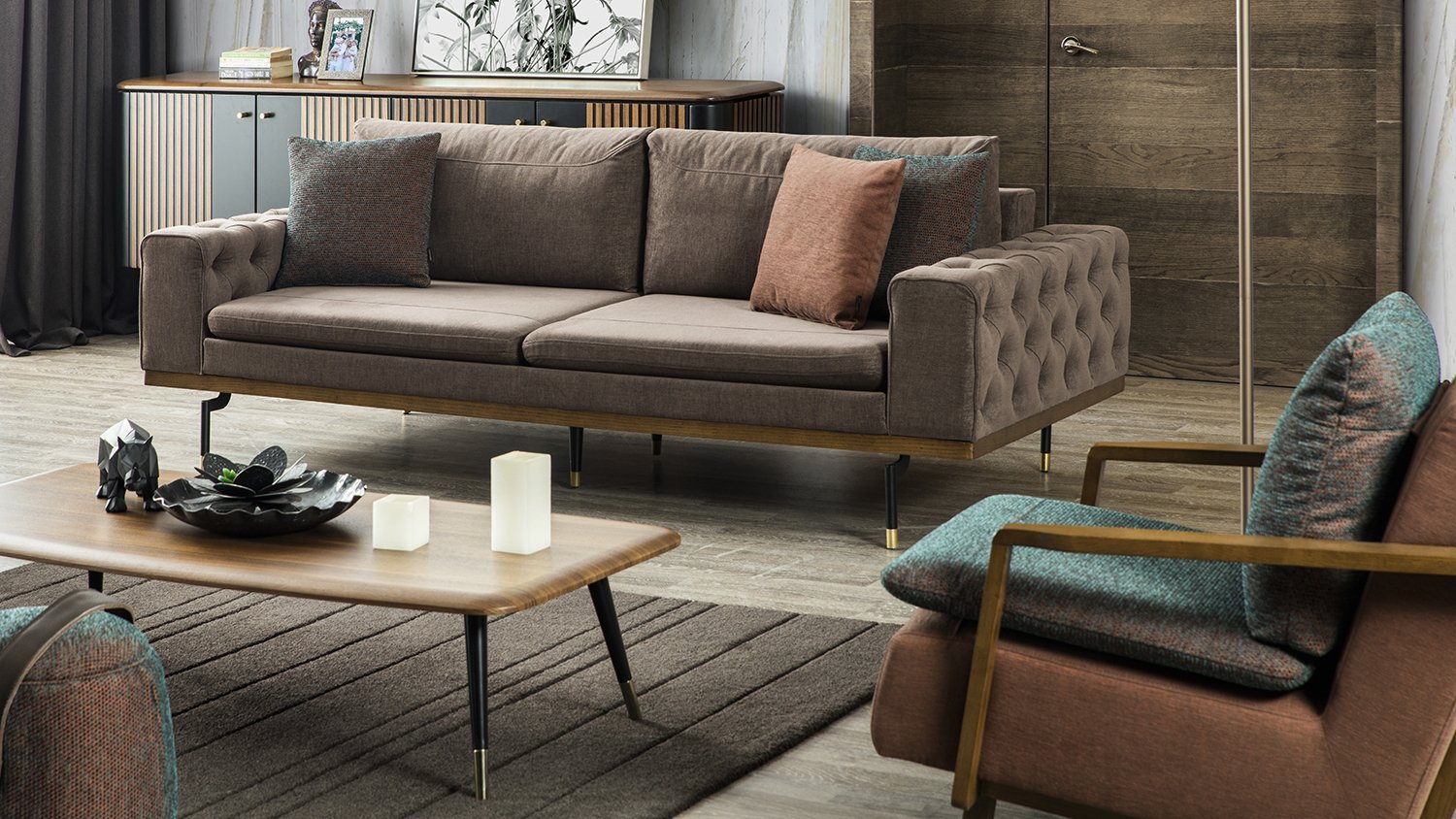 Agathe - Fauteuil marron design