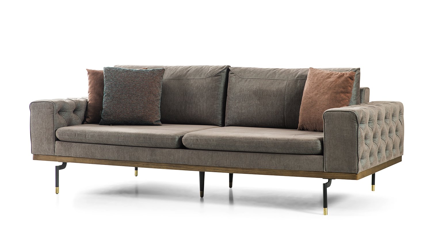 Agathe canapé 3 places marron bleu, convertible