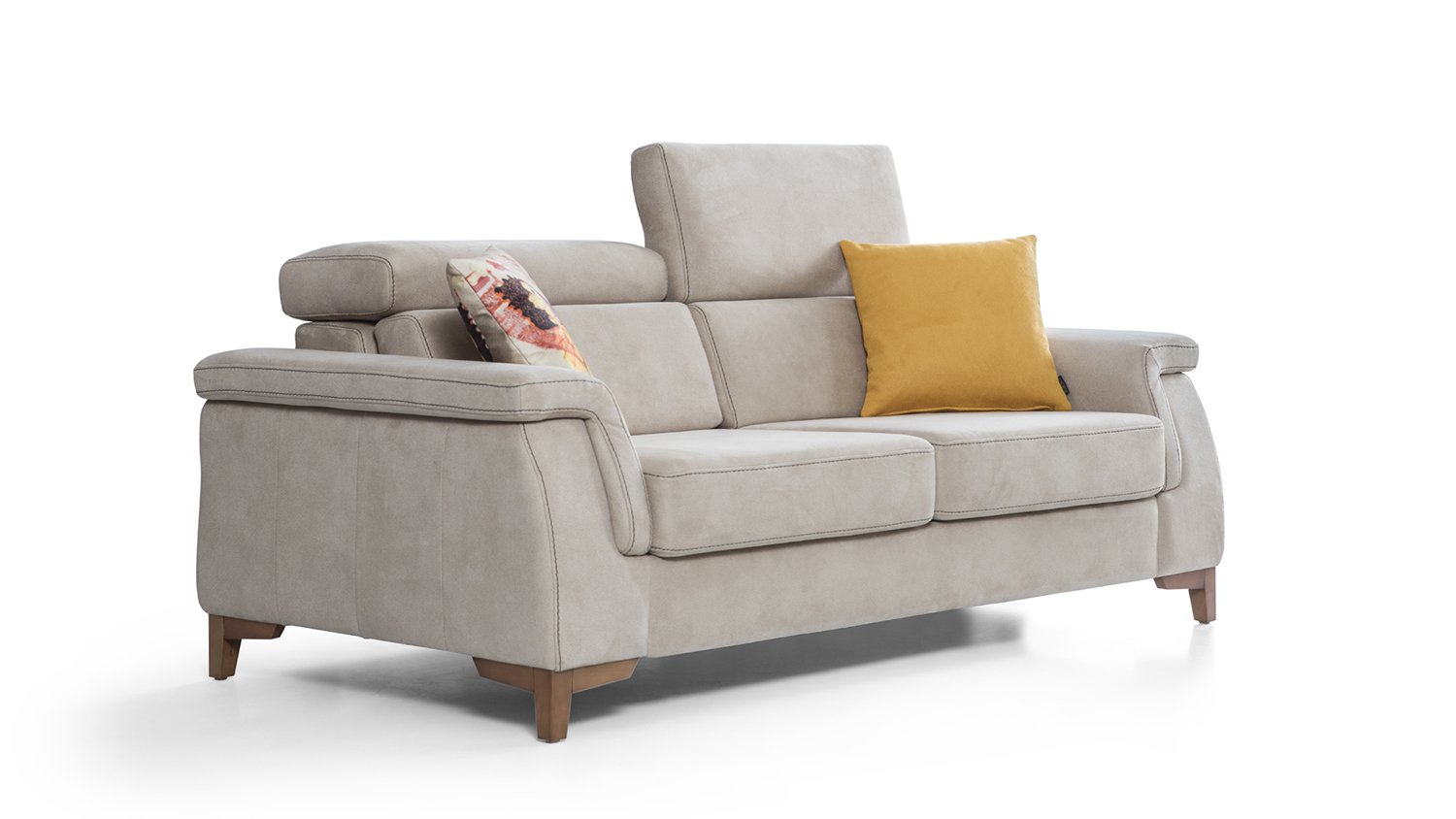 Blanche canapé 2 places beige avec appuie tête réglable