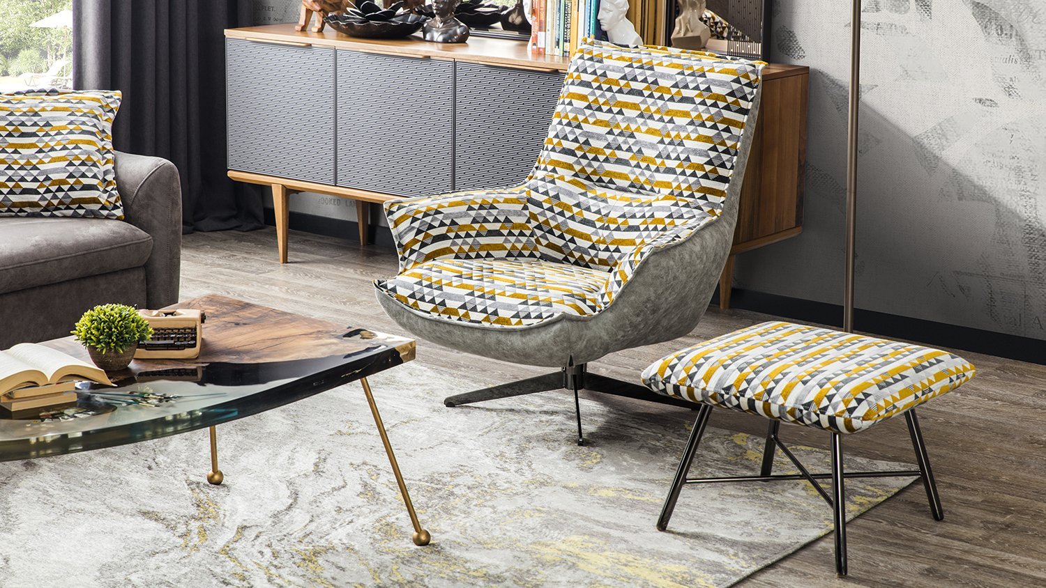 Rio - Fauteuil design gris