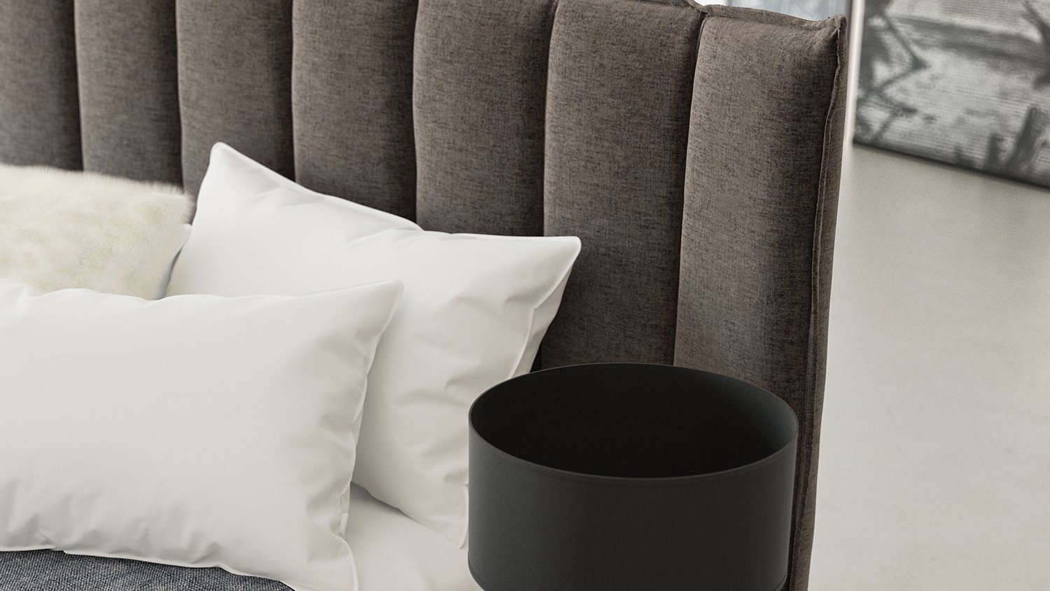 Cahors, Lit au design pure et raffiné marron