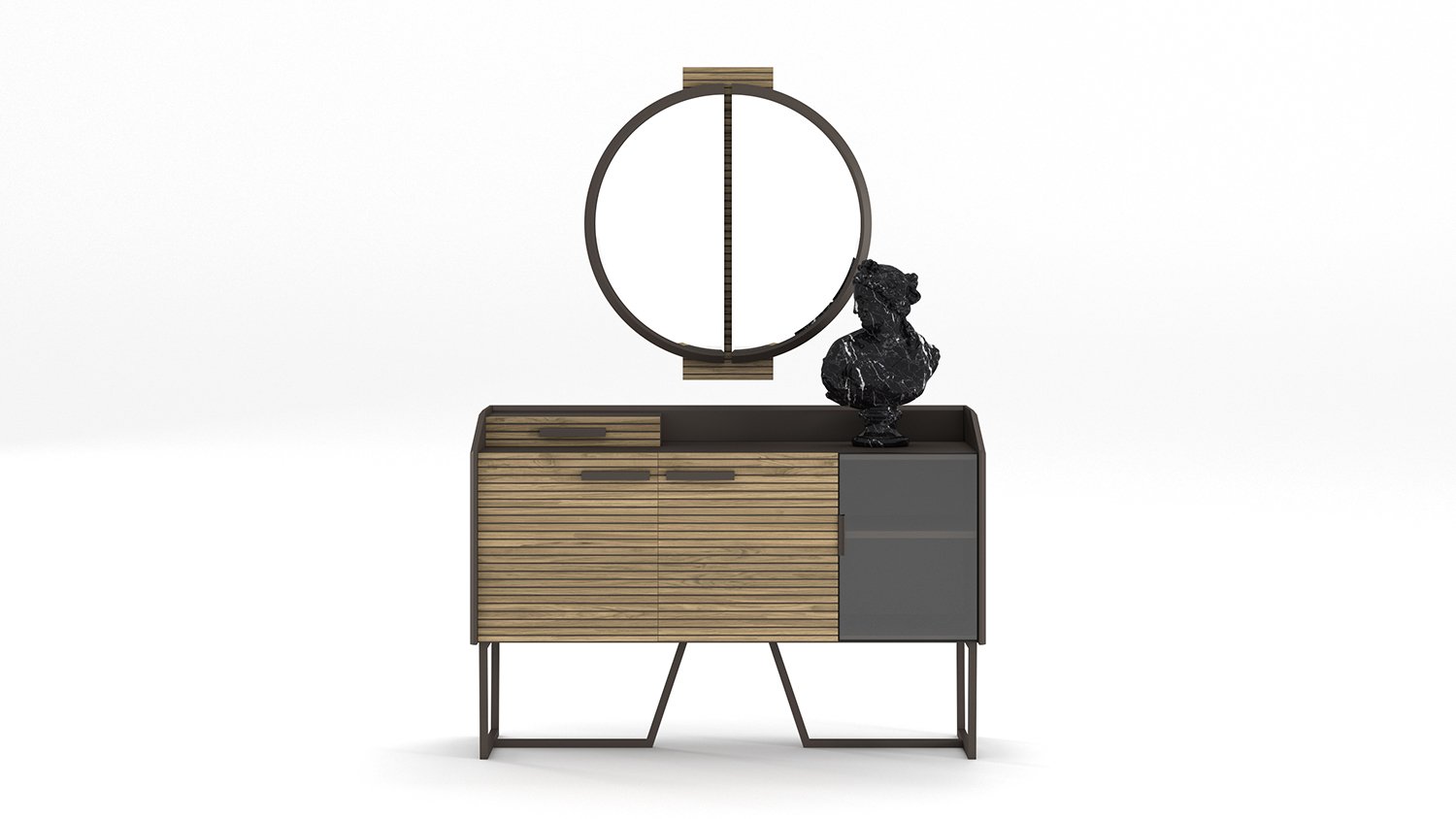 Commode design en bois de noyer