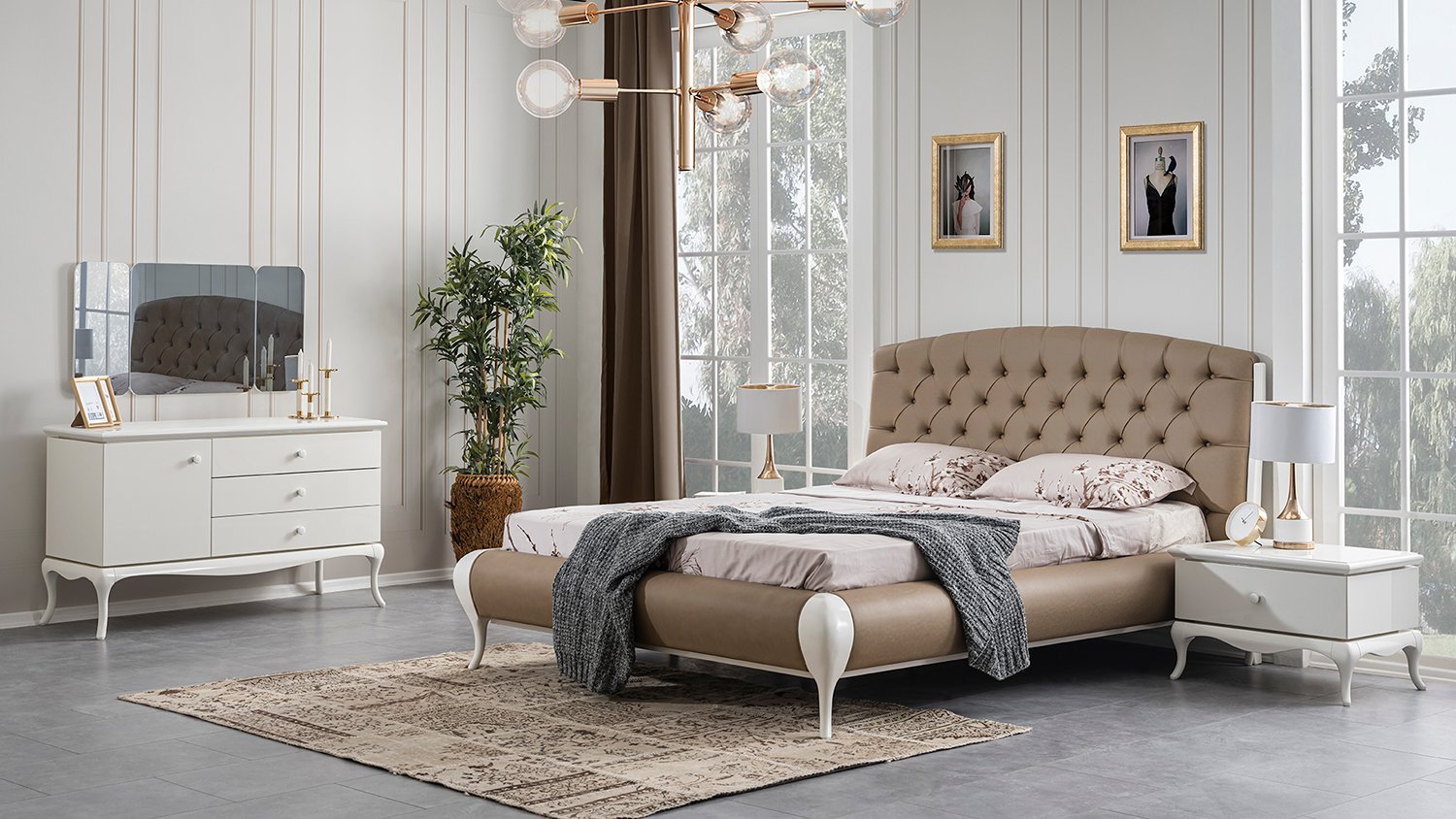 Camellia, commode design blanche