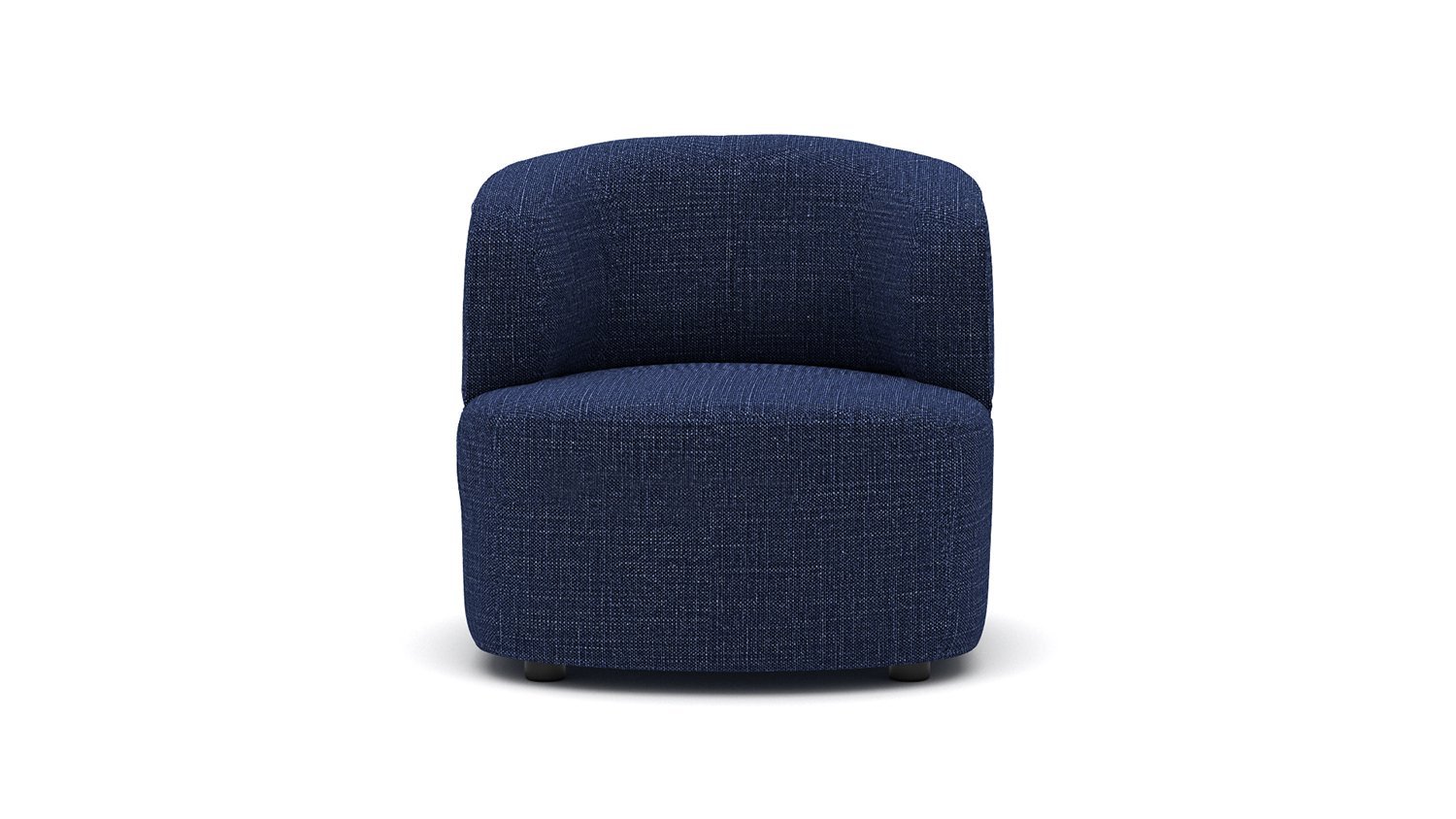 Jagger fauteuil bleu aux courbes arrondies