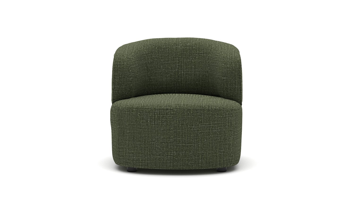 Jagger fauteuil vert aux courbes arrondies