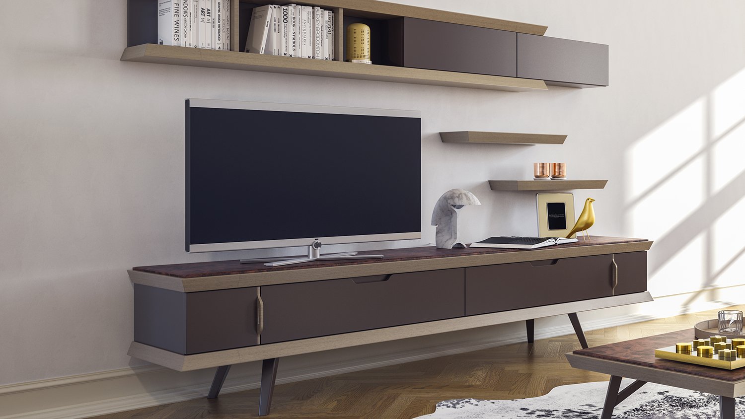 Vienne meuble TV, marron