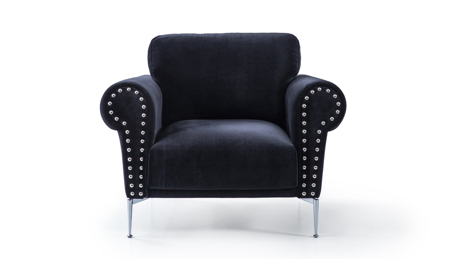 Opéra fauteuil noir ,détail chromé