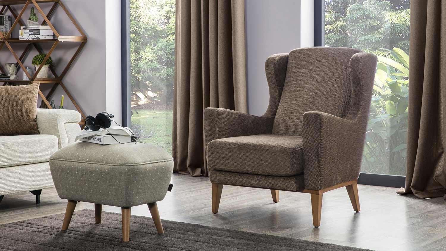 Pouf Agathe beige