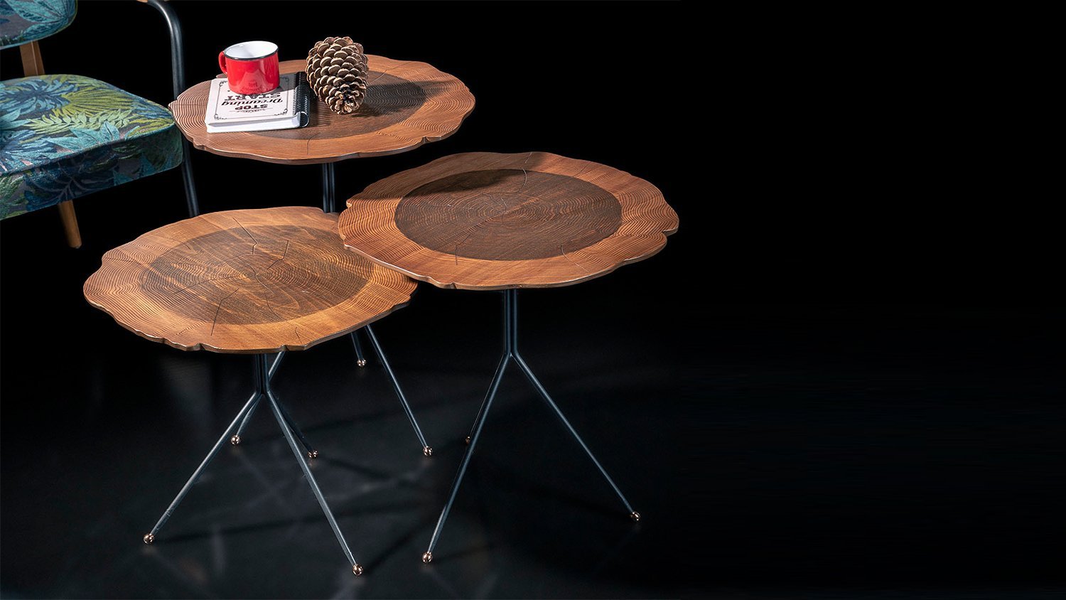 Wood set de 3 table design
