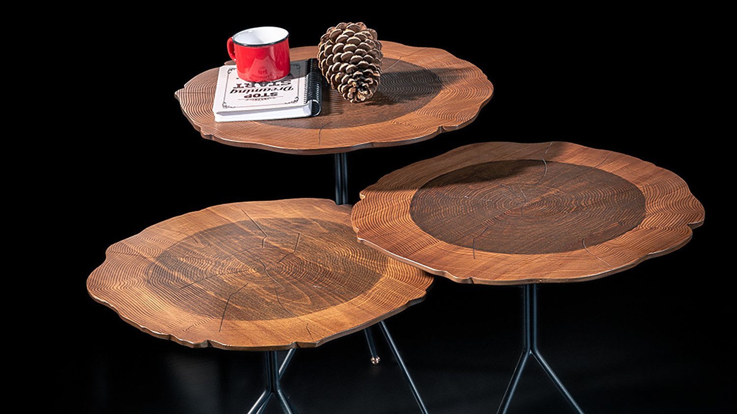 Wood set de 3 tables en bois de hêtre