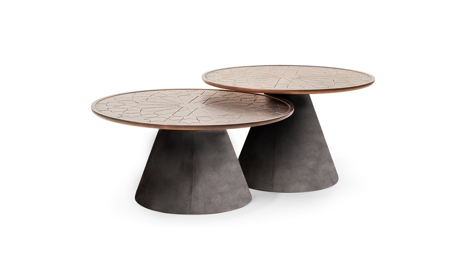 Chelsea, tables basses en bois et en tissu